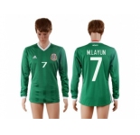 Mexico #7 M.Layun Home Long Sleeves Soccer Country Jersey1