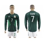 Mexico #7 M.Layun Home Long Sleeves Soccer Country Jersey