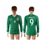 Mexico #9 Borgetti Home Long Sleeves Soccer Country Jersey