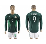 Mexico #9 R.Jimenez Home Long Sleeves Soccer Country Jersey