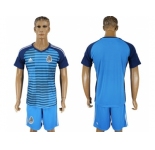 Mexico Blank Blue Goalkeeper Soccer Country Jersey