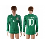 Mexico Personalized Home Long Sleeves Soccer Country Jersey