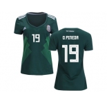 Women Mexico #19 O.Pineda Home Soccer Country Jersey