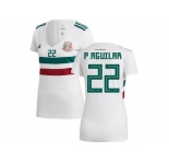 Women Mexico #22 P. Aguilar Away Soccer Country Jersey
