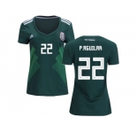 Women Mexico #22 P.Aguilar Home Soccer Country Jersey