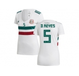 Women Mexico #5 D.Reyes Away Soccer Country Jersey