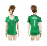 Women's Mexico #1 G.Ochoa Home Soccer Country Jersey