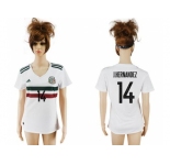 Women's Mexico #14 J.Hernandez Away Soccer Country Jersey