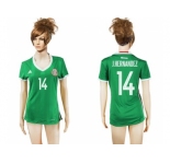 Women's Mexico #14 J.Hernandez Home Soccer Country Jersey