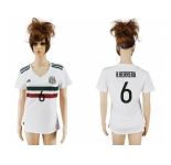 Women's Mexico #6 H.Herrera Away Soccer Country Jersey