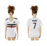 Women's Mexico #7 M.Layun Away Soccer Country Jersey