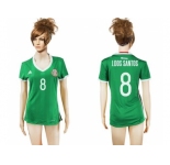 Women's Mexico #8 J.Dos Santos Home Soccer Country Jersey