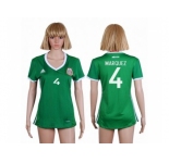 omen's Mexico #4 Marquez Home Soccer Country Jersey
