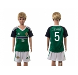 Northern Ireland #5 J.Evans Green Home Kid Soccer Country Jersey