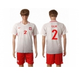 Poland #2 Glik Home Soccer Country Jersey