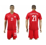 Poland #21 Teodorczyk Away Soccer Country Jersey