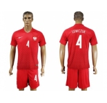Poland #4 Lewczuk Away Soccer Country Jersey