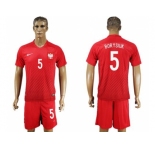 Poland #5 Borysiuk Away Soccer Country Jersey