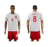 Poland #8 Linetty Home Soccer Country Jersey