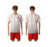 Poland Blank White Home Soccer Country Jersey