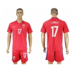 Norway #17 Linnes Home Soccer Country Jersey