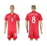 Norway #8 Johansen Home Soccer Country Jersey
