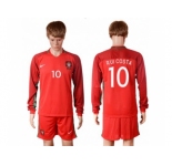 Portugal #10 Rui Costa Home Long Sleeves Soccer Country Jersey