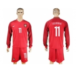 Portugal #11 Vierinha Home Long Sleeves Soccer Country Jersey