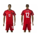 Portugal #12 Lopes Home Soccer Country Jersey
