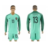 Portugal #13 Pereira Away Long Sleeves Soccer Country Jersey