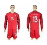 Portugal #13 Pereira Home Long Sleeves Soccer Country Jersey