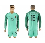Portugal #15 Andre Gomes Away Long Sleeves Soccer Country Jersey