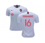 Portugal #16 Fernandes Away Soccer Country Jersey