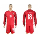 Portugal #18 Rafael Home Long Sleeves Soccer Country Jersey