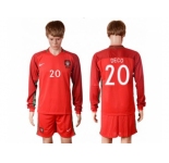 Portugal #20 Deco Home Long Sleeves Soccer Country Jersey
