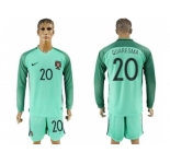 Portugal #20 Quaresma Away Long Sleeves Soccer Country Jersey
