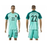 Portugal #22 Carvalho Away Soccer Country Jersey