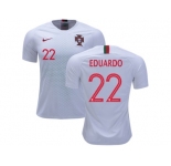 Portugal #22 Eduardo Away Soccer Country Jersey