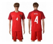 Portugal #4 Miguel Home Soccer Country Jersey