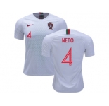 Portugal #4 Neto Away Soccer Country Jersey