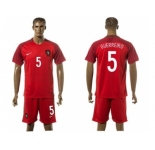 Portugal #5 Guerreiro Home Soccer Country Jersey