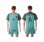 Portugal #6 Carvalho Away Soccer Country Jersey