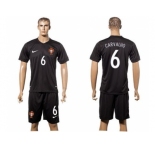 Portugal #6 Carvalho SEC Away Soccer Country Jersey