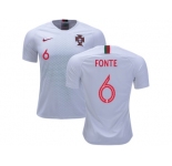 Portugal #6 Fonte Away Soccer Country Jersey