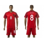 Portugal #8 Silva Home Soccer Country Jersey