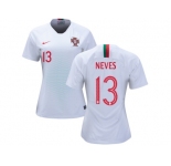 Women Portugal #13 Neves Away Soccer Country Jersey