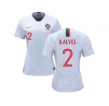 Women Portugal #2 B.Alves Away Soccer Country Jerseys