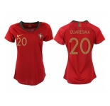 Women Portugal #20 Quaresma Home Soccer Country Jerseys