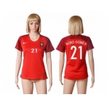 Women Portugal #21 Nuno Gomes Home Soccer Country Jersey