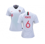 Women Portugal #6 Fonte Away Soccer Country Jersey